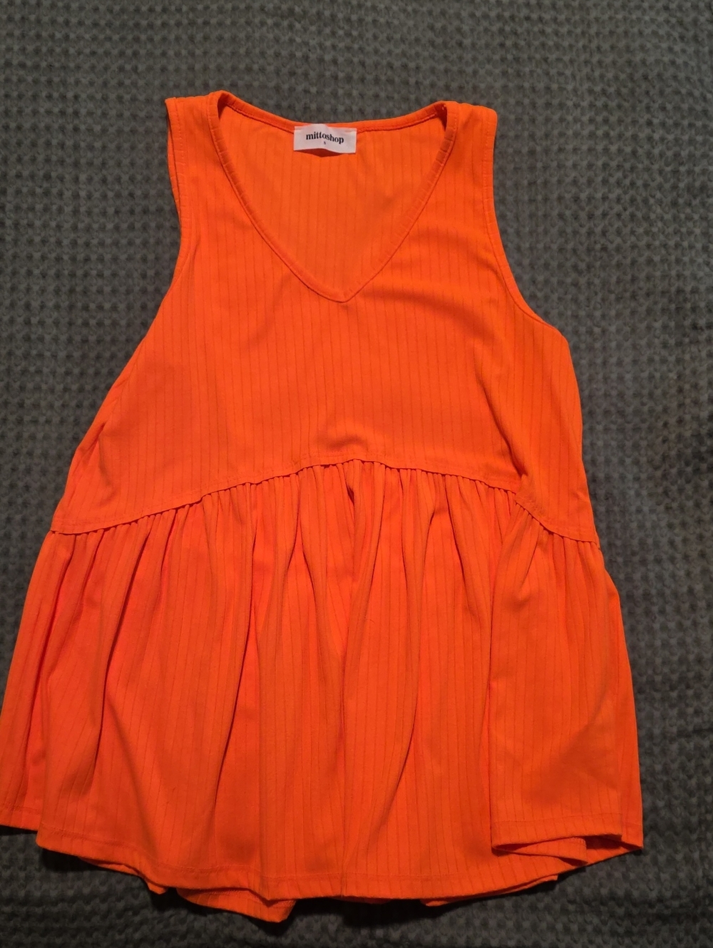 Womens Sleeveless Orange Tiered Shirt